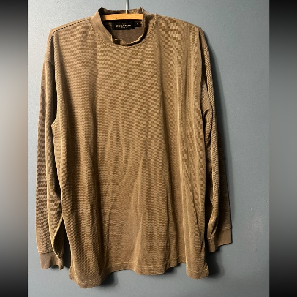 Black and Silver Key with Yellow TagMens Bugatti Tan Colored Mock Turtleneck wit